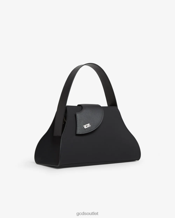 Women GCDS Comma Medium Handbag Black 0FVX520