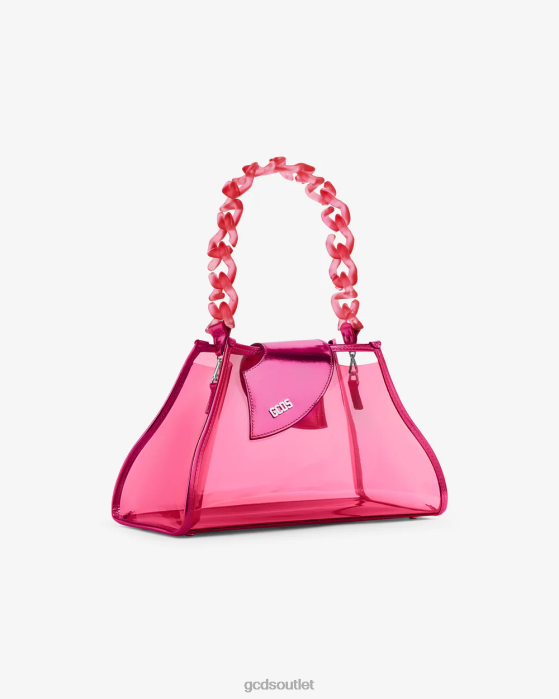 Women GCDS Comma Transpallic Medium Bag Fuchsia 0FVX529