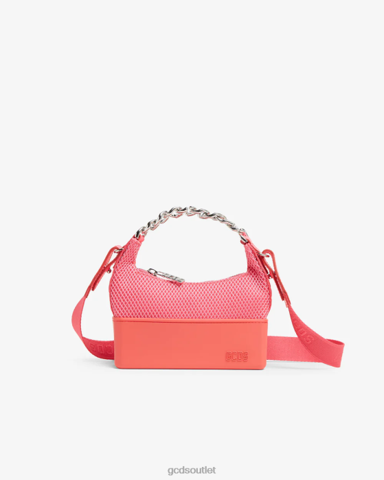 Women GCDS Matilda Mesh Small Bag Pink fluo 0FVX536