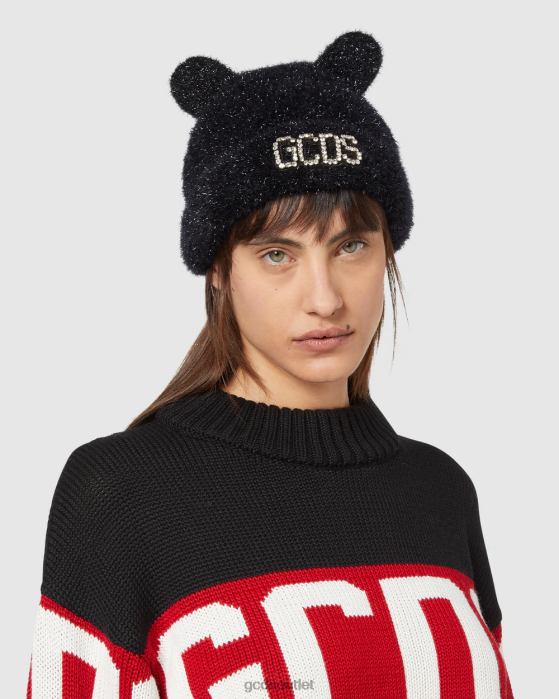 Women GCDS Teddy ear beanie Black 0FVX544
