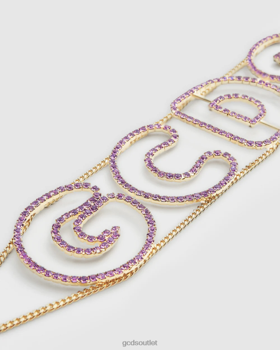 Women GCDS Bling Andy logo choker Lilac 0FVX564