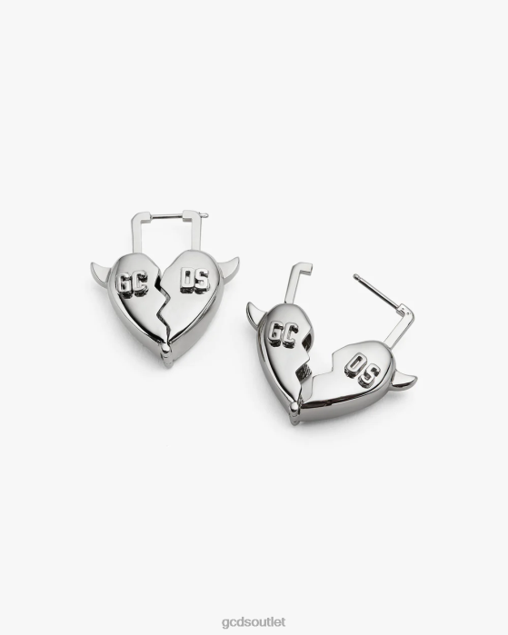 Women GCDS Heartbreaker earrings Silver 0FVX548