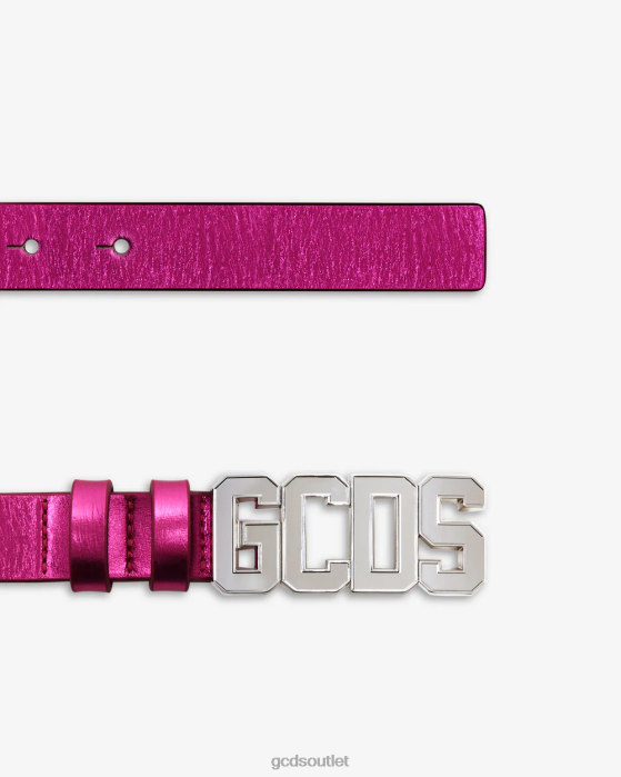 Women GCDS Metallic Logo Belt Fuchsia 0FVX552