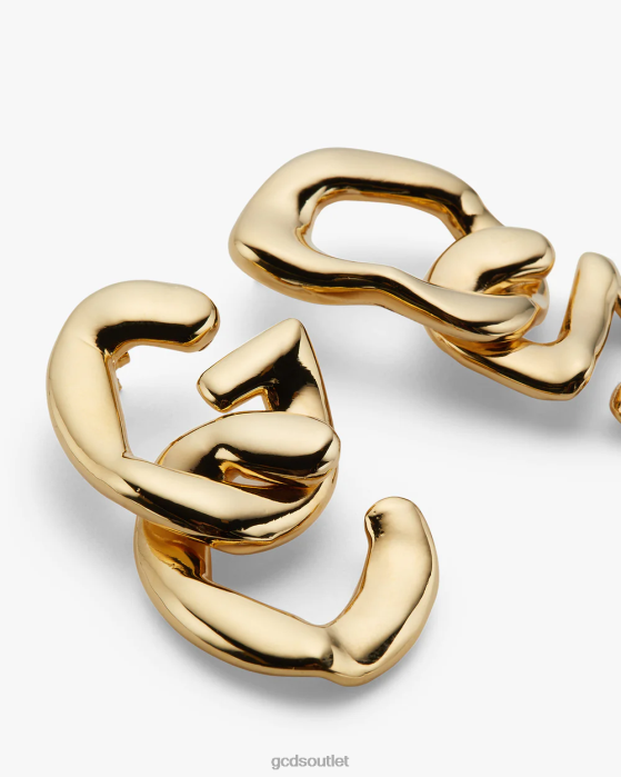 Women GCDS logo chain earrings Gold 0FVX551