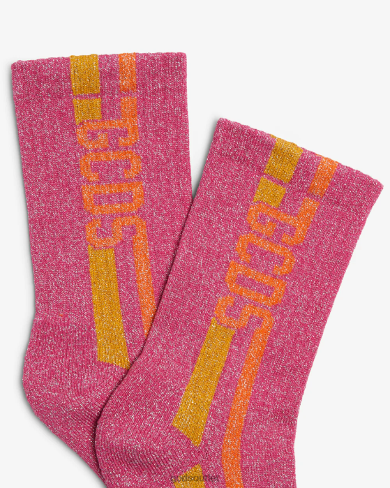 Women GCDS Striped Lurex Socks Fuchsia 0FVX547