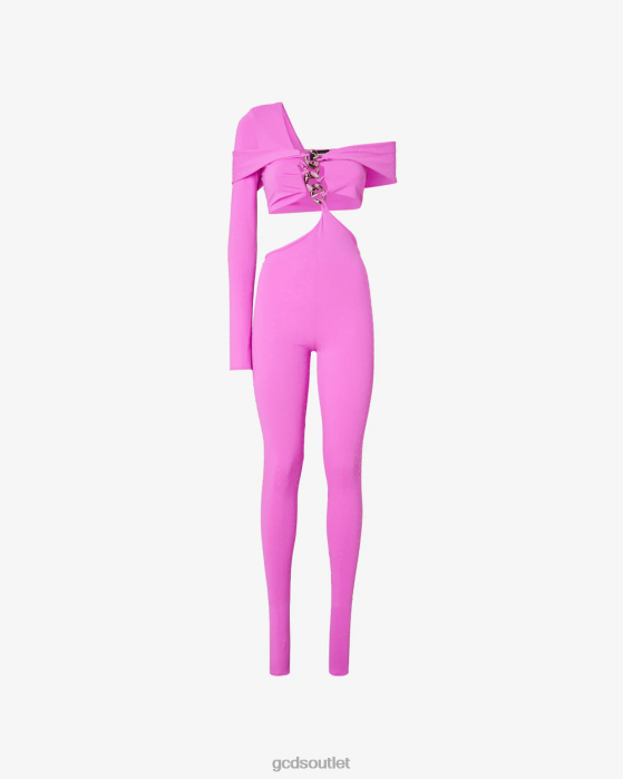 Women GCDS Logo Chain Jumpsuit Fuchsia 0FVX403