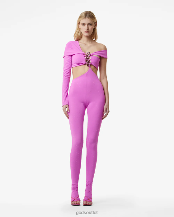 Women GCDS Logo Chain Jumpsuit Fuchsia 0FVX403