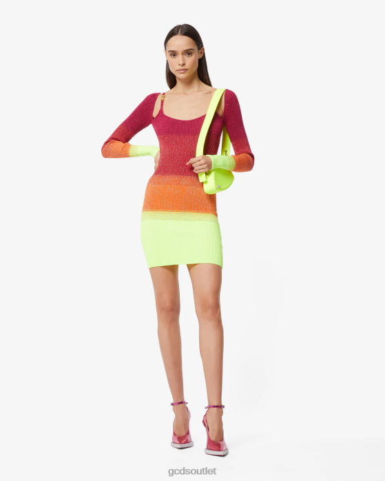 Women GCDS Lurex Degrade Mini Dress Fuchsia 0FVX415