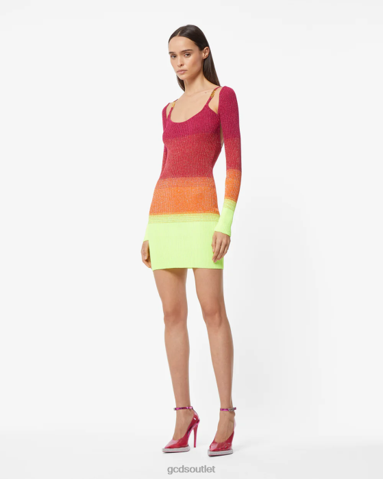 Women GCDS Lurex Degrade Mini Dress Fuchsia 0FVX415