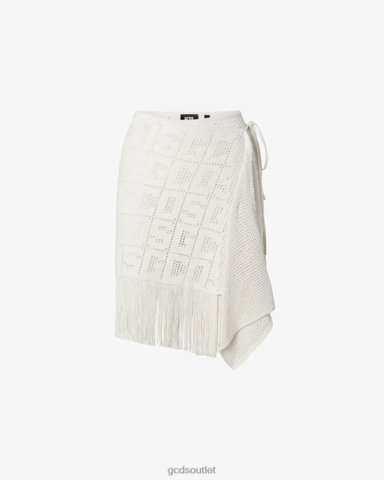 Women GCDS Monogram Macrame Skirt Off White 0FVX412