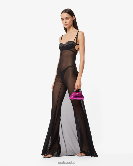Women GCDS See Through Gown Black 0FVX397