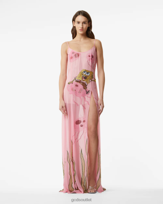 Women GCDS Spongebob Embroidered Gown Pink 0FVX406