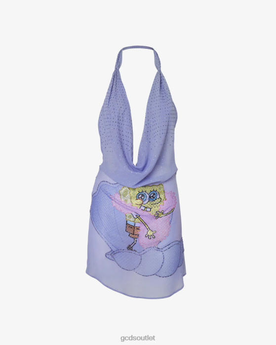 Women GCDS Spongebob Mini Dress Lilac 0FVX408