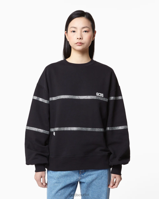 Women GCDS Bling Crewneck Black 0FVX343
