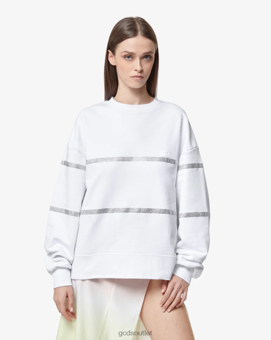 Women GCDS Bling Crewneck White 0FVX345
