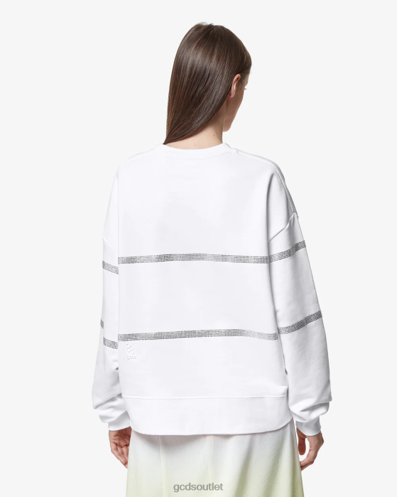 Women GCDS Bling Crewneck White 0FVX345