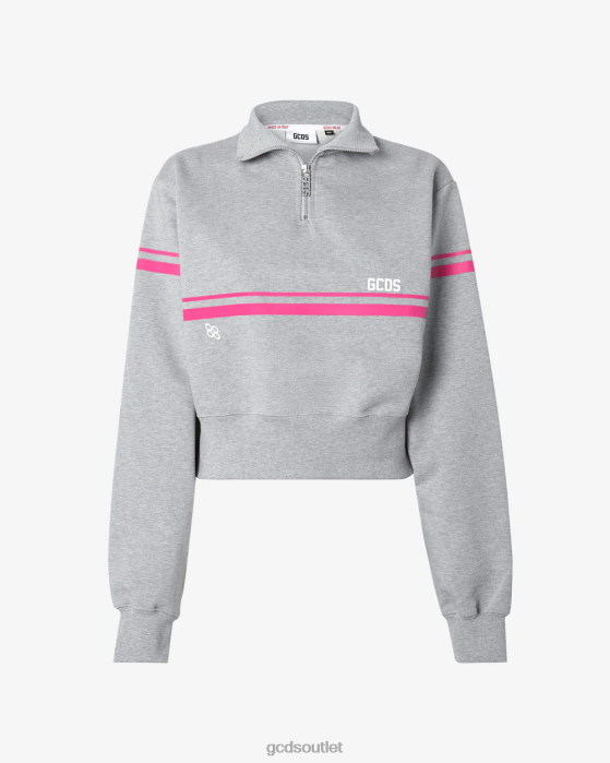 Women GCDS Bliss Half Zip Sweatshirt Grey 0FVX346