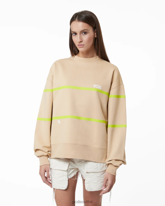 Women GCDS Low Band Logo Sweater Beige 0FVX351