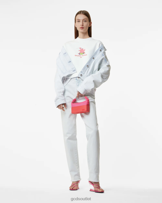 Women GCDS Spongebob Patrick Eat Pasta Crewneck White 0FVX349