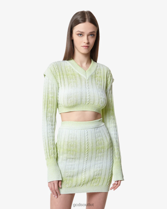 Women GCDS Braids Crop Top Lime 0FVX326