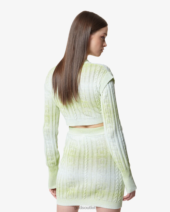 Women GCDS Braids Crop Top Lime 0FVX326