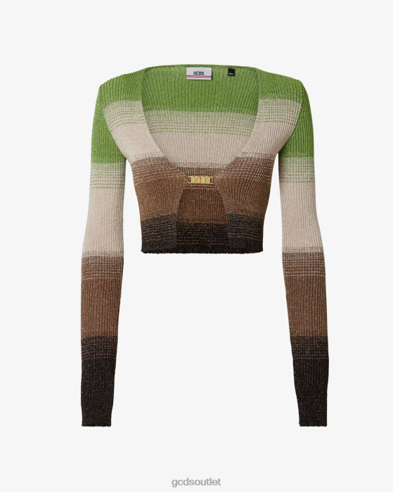 Women GCDS Lurex Degrade Mini Cardigan Military Green 0FVX328