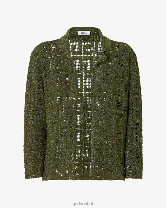 Women GCDS Monogram Macrame Shirt Military Green 0FVX323