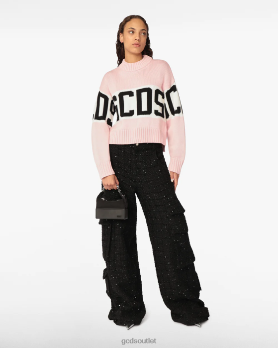 Women GCDS logo band boxy sweater Pink 0FVX338