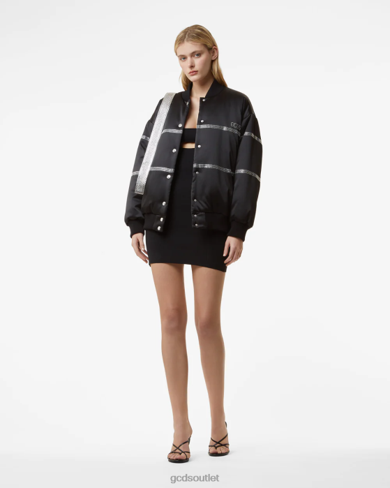 Women GCDS Bling Bomber Black 0FVX312