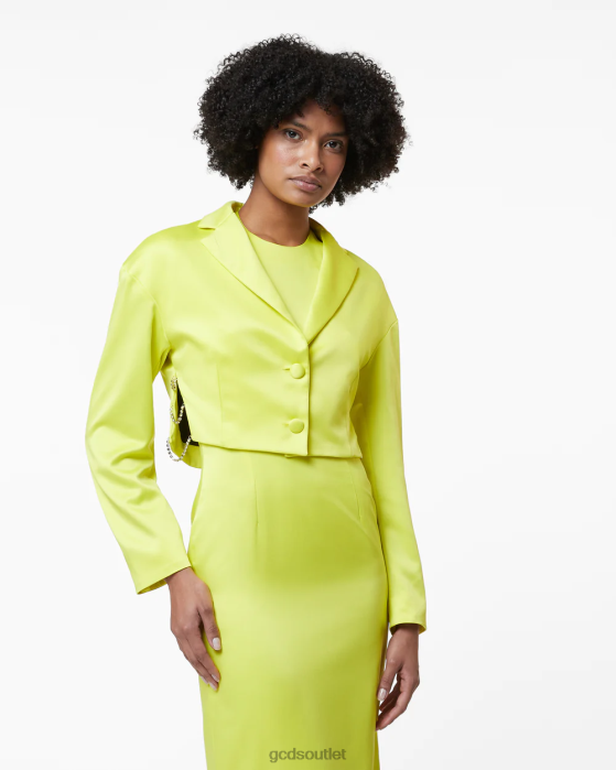 Women GCDS Bling Glossy Jacket Yellow fluo 0FVX317