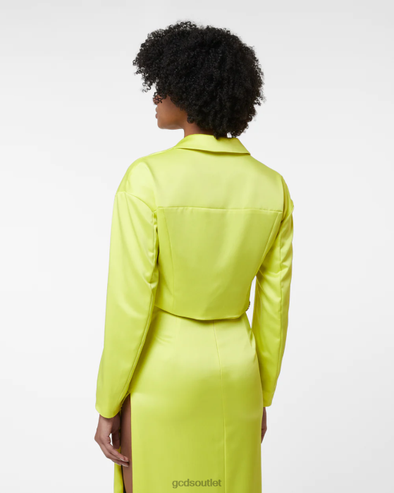 Women GCDS Bling Glossy Jacket Yellow fluo 0FVX317