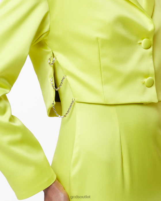 Women GCDS Bling Glossy Jacket Yellow fluo 0FVX317