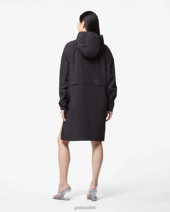 Women GCDS Heart Long Parka Black 0FVX321