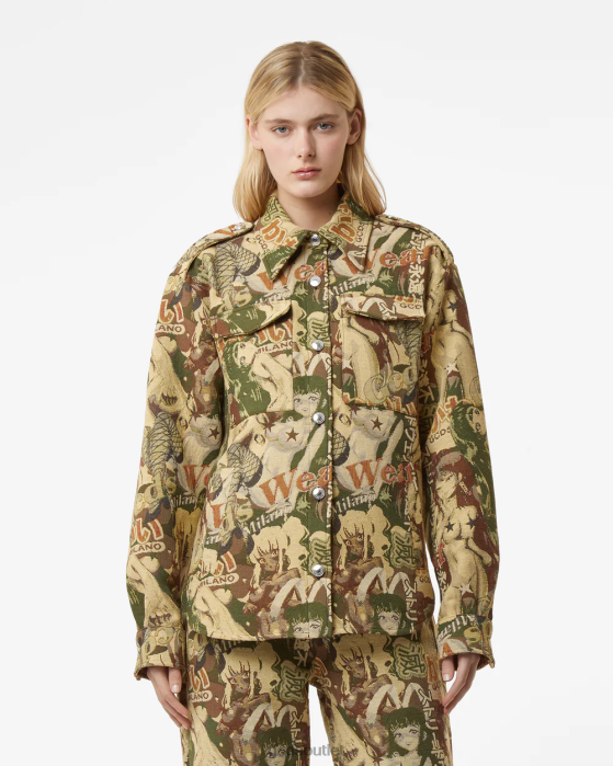 Women GCDS Hentai Overshirt Military Green 0FVX313