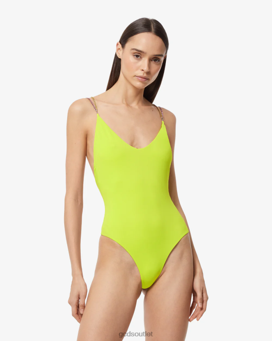 Women GCDS Bling Swimsuit Lime 0FVX480