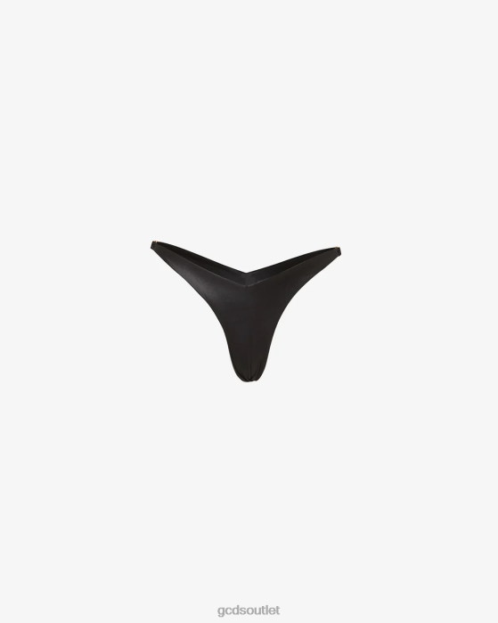 Women GCDS Metallic Logo Clip Slip Black 0FVX484