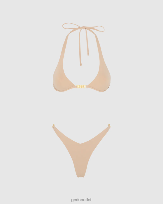Women GCDS Metallic logo clip bikini Nude 0FVX568