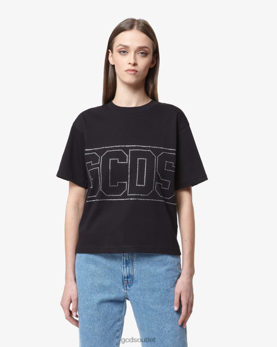 Women GCDS Bling Logo T-Shirt Black 0FVX357
