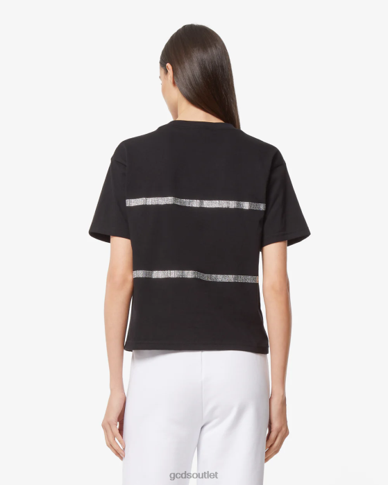Women GCDS Bling T-Shirt Black 0FVX356