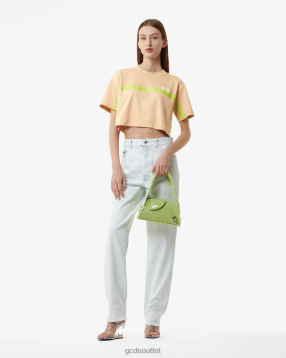 Women GCDS Bliss Crop Top Beige 0FVX365