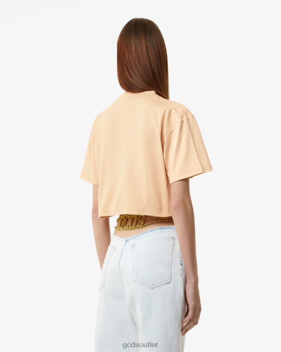 Women GCDS Bliss Crop Top Beige 0FVX365