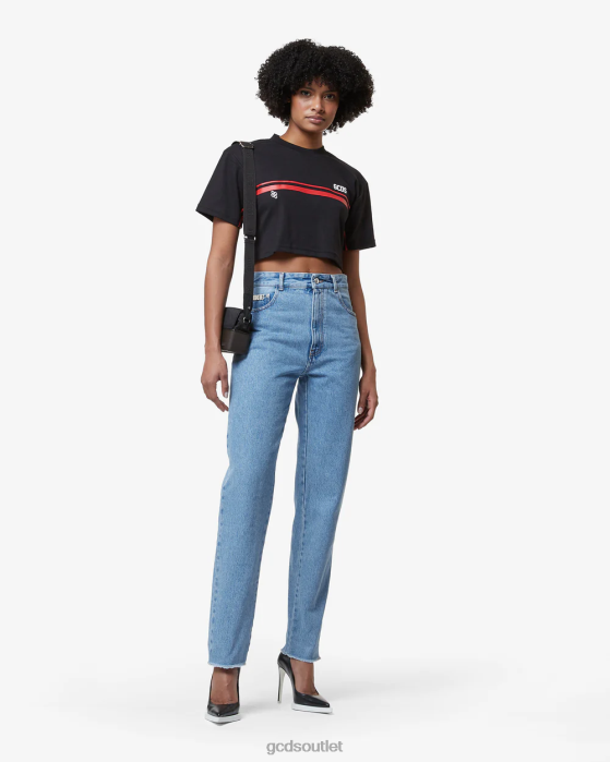 Women GCDS Bliss Crop Top Black 0FVX366