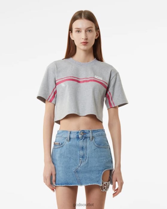 Women GCDS Bliss Crop Top Grey 0FVX364