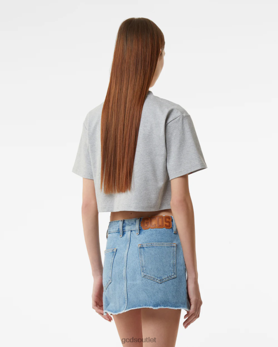 Women GCDS Bliss Crop Top Grey 0FVX364
