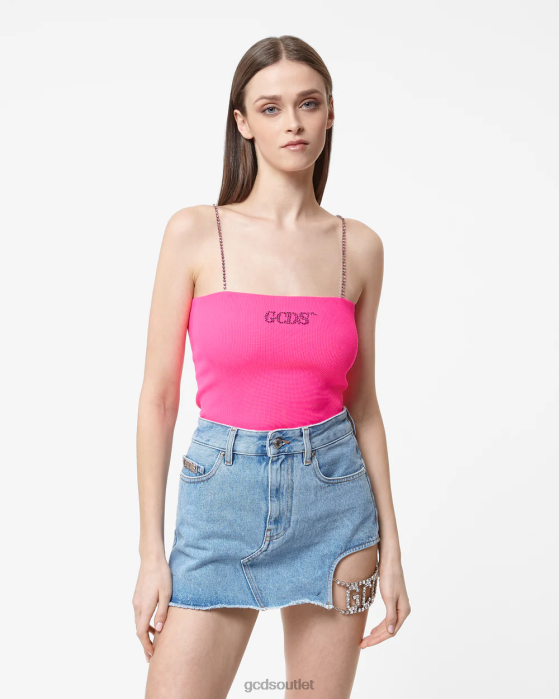 Women GCDS Bling Top Fuchsia 0FVX374