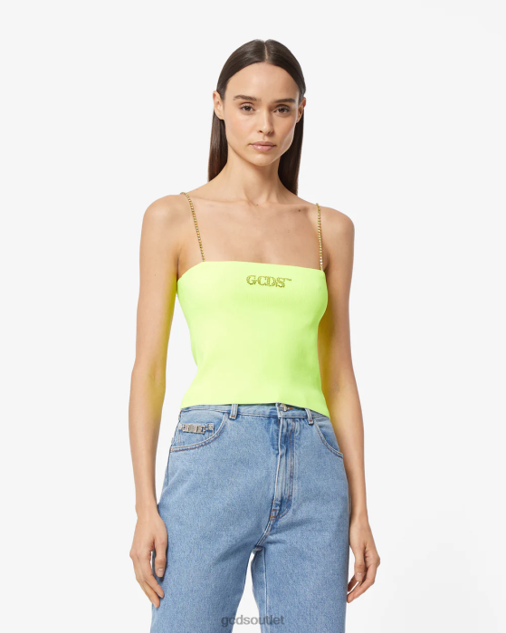 Women GCDS Bling Top Lime 0FVX373