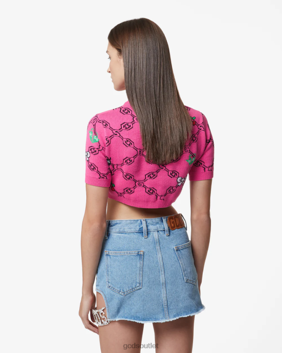 Women GCDS Hello Kitty Jacquard Top Fuchsia 0FVX381