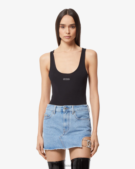 Women GCDS Jersey Bodysuit Black 0FVX385