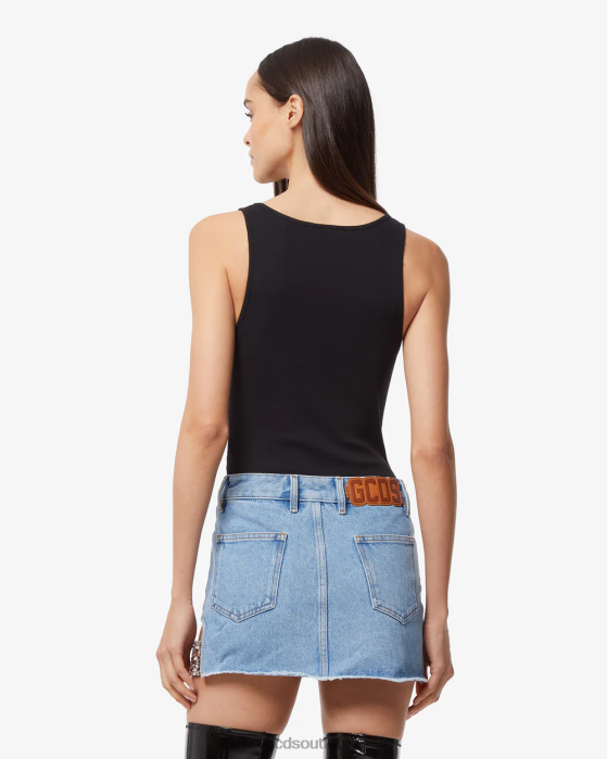 Women GCDS Jersey Bodysuit Black 0FVX385