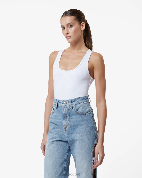 Women GCDS Jersey Bodysuit White 0FVX379